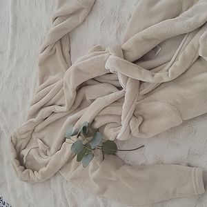 Cozy Hooded Cream Bathrobe